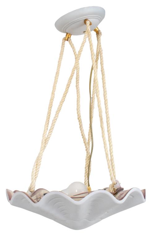 Serge Roche Style Large Shell-Form Ceiling Pendant (1 of 12)