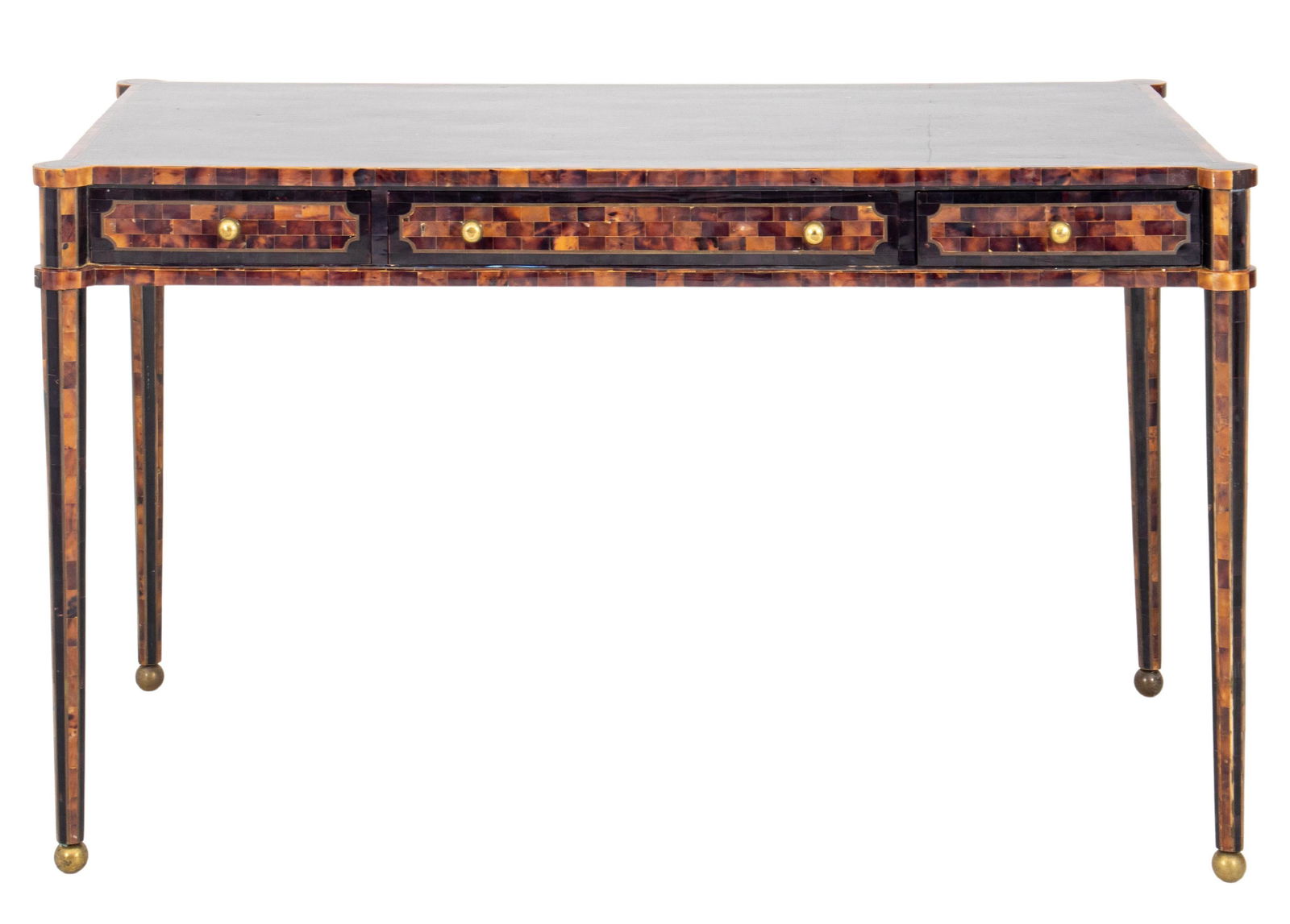 Maitland Smith Faux-Tortoise Veneer Writing Table (1 of 12)