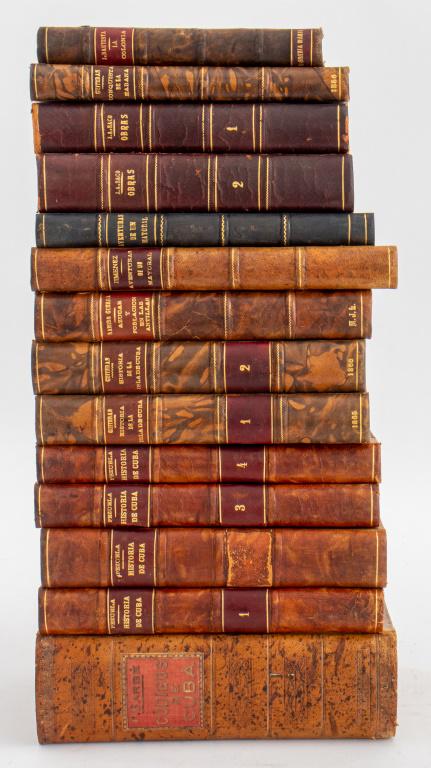 Cuban Historic Interest Books, 14: Group of books of Cuban Historic interest, 14, and comprising: D. Jacopo de Pezuela, "Historia de la Isla de Cuba", Four Vols., Bailly-Balliere: Madrid, 1878; Pedro J. Guiteras, "Historia de la Isla d