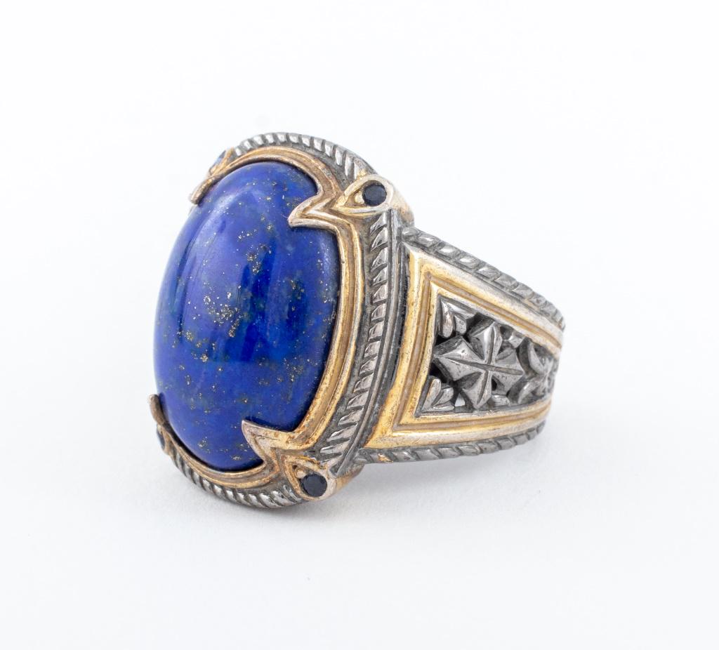 Vintage Silver & Vermeil Lapis & Sapphire Ring (1 of 8)
