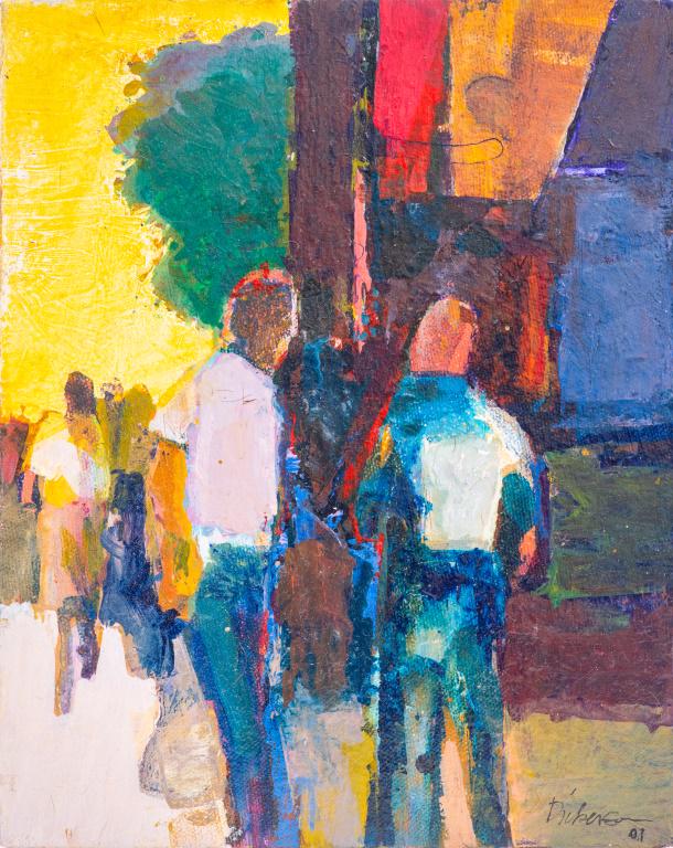 Daniel Dickerson Abstract Cityscape Oil on Canvas (1 of 7)