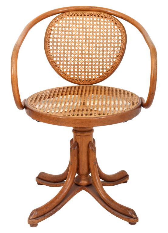 Thonet Caned Bentwood Swivel Desk Chair, No. 5501 (1 of 8)