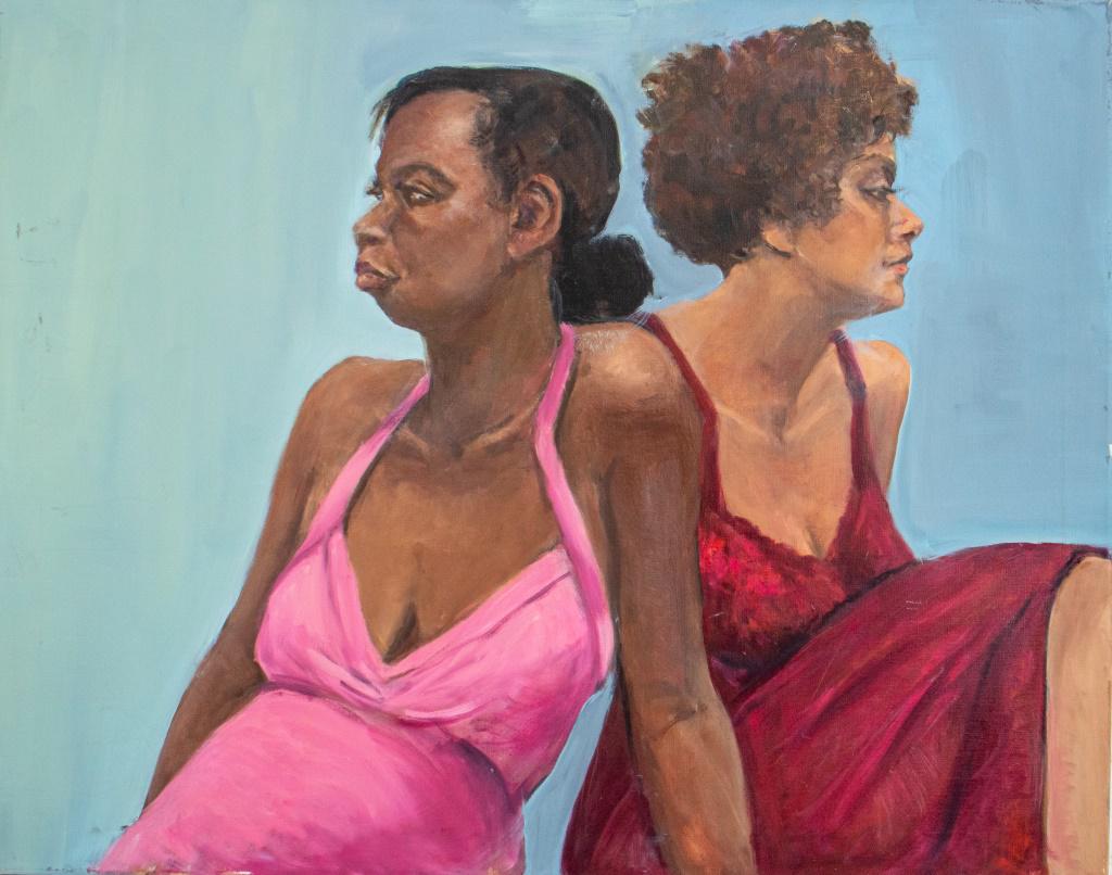 Penny Purpura Two Seated Women Oil Painting (1 of 10)