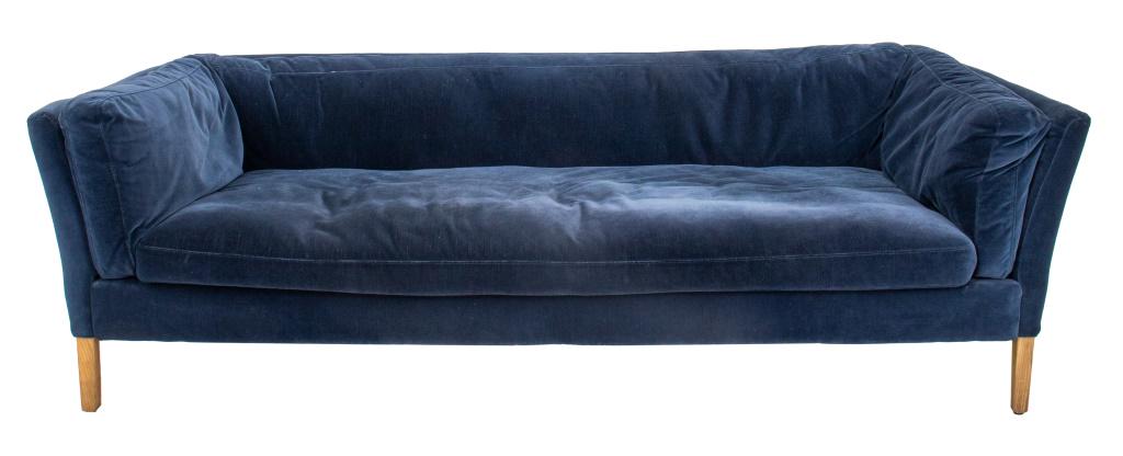 Restoration hardware blue couch outlet