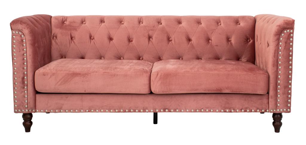 Rose Ultrasuede Upholstered Settee (1 of 6)