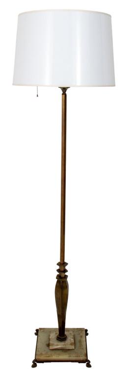 Late Art Deco Brass and Onyx Floor Lamp, 1940s (1 of 8)