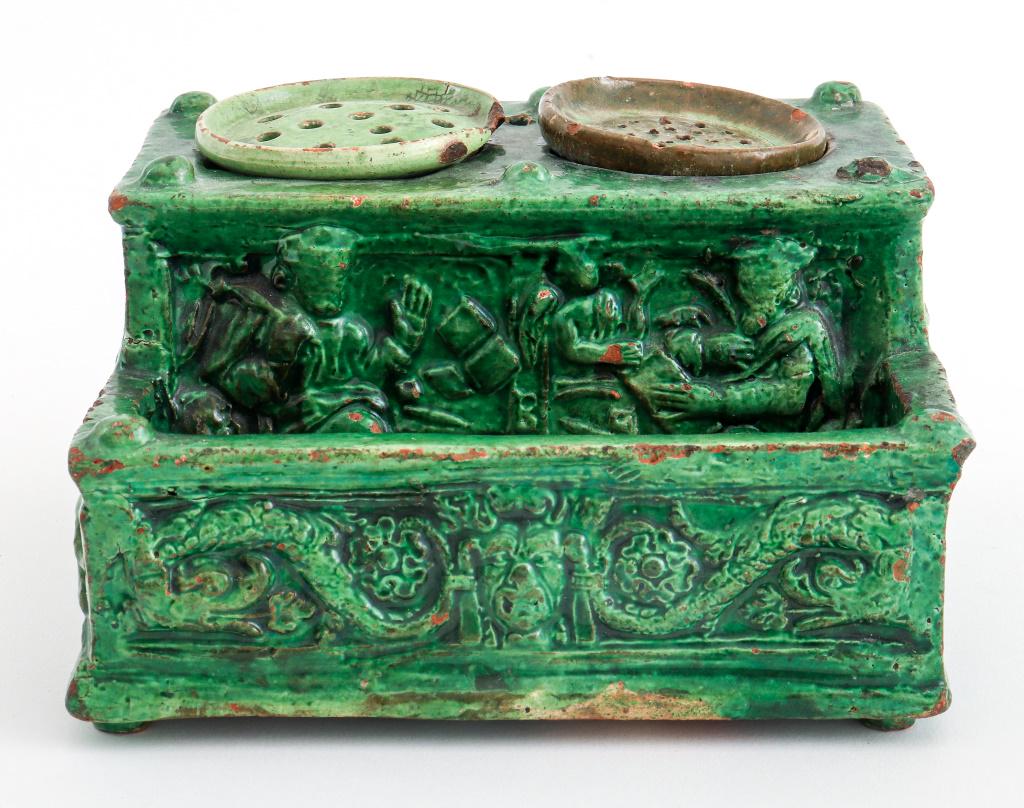 German Ceramic "Evangelists" Inkwell, 18th C (1 of 7)