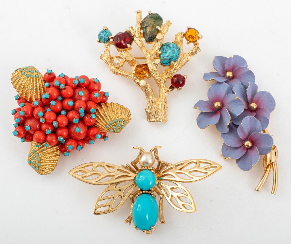 Designer Costume Jewelry Brooches, 4 (1 of 9)