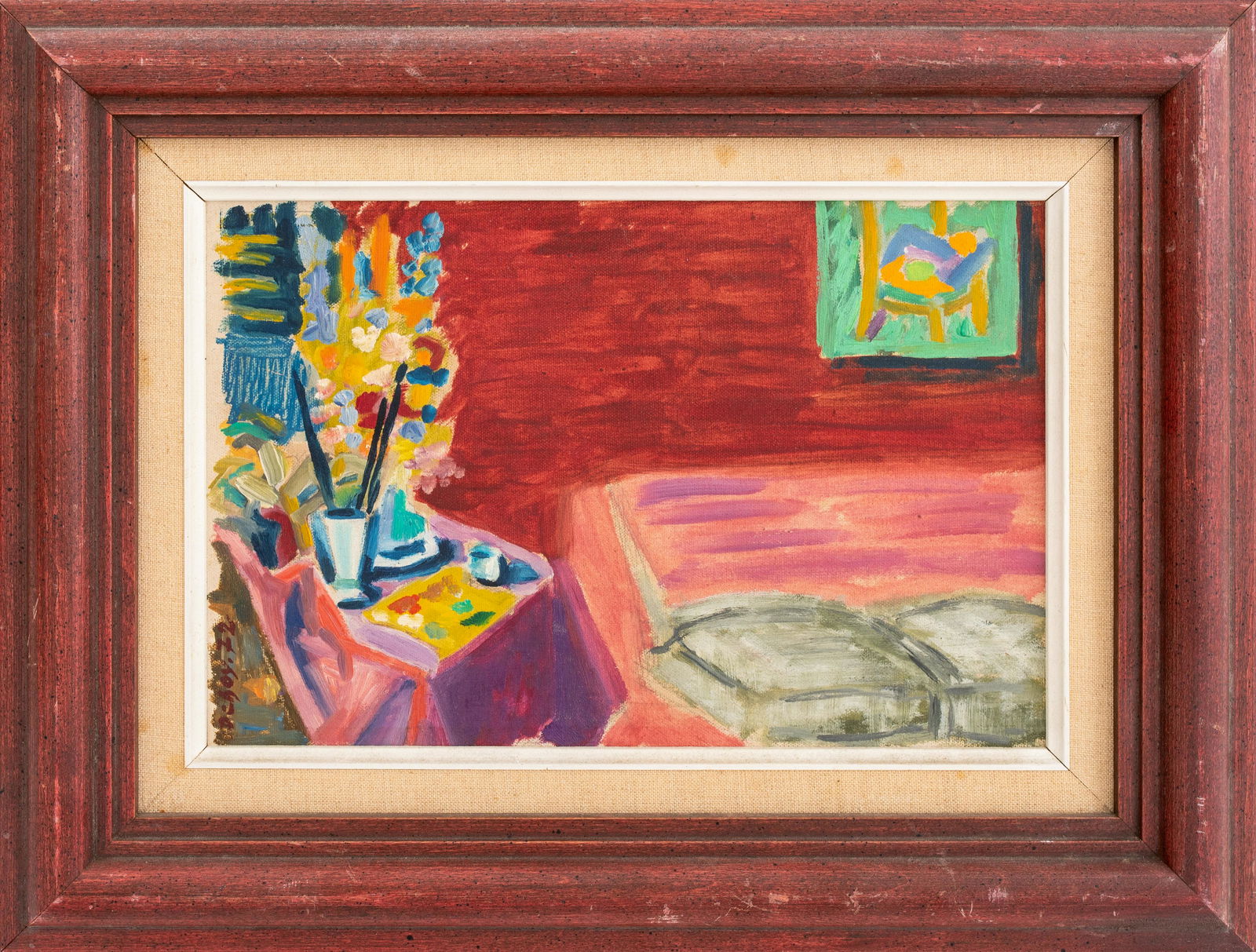 Henri Matisse Manner Abstract Room Oil on Panel (1 of 8)