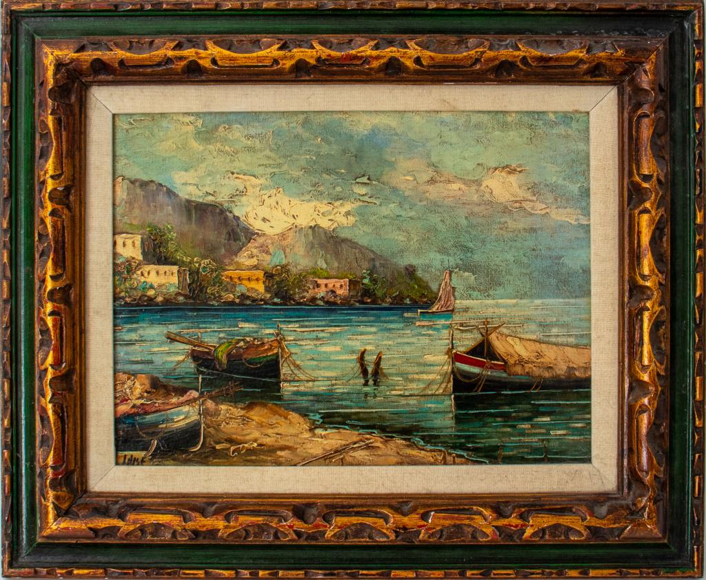 A. Luise 'Amalfi Coast Scene' Oil on Canvas, 1960s (1 of 12)