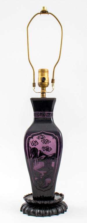 Steuben "Pagoda" Glass Vase Mounted as Lamp (1 of 8)