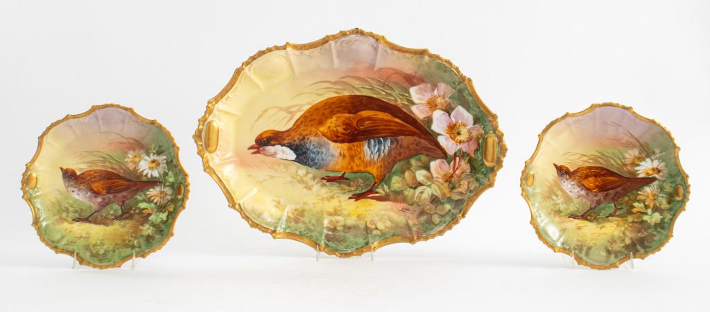Limoges Porcelain Ornithological Cabinet Set, 3 (1 of 12)