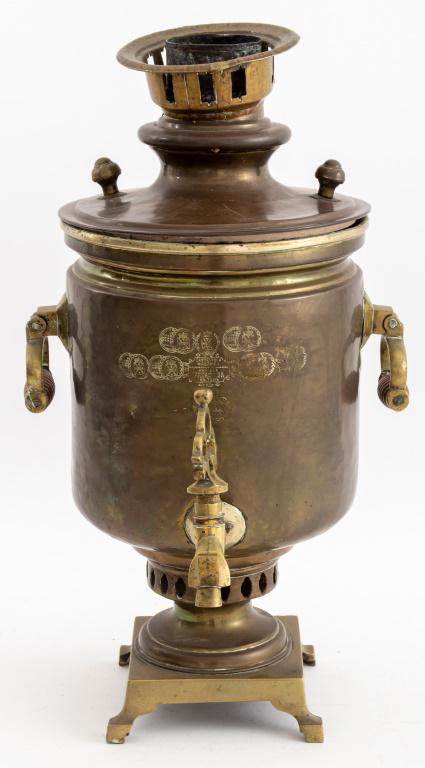 Batashev Brass Samovar, Tula, 19th C (1 of 12)