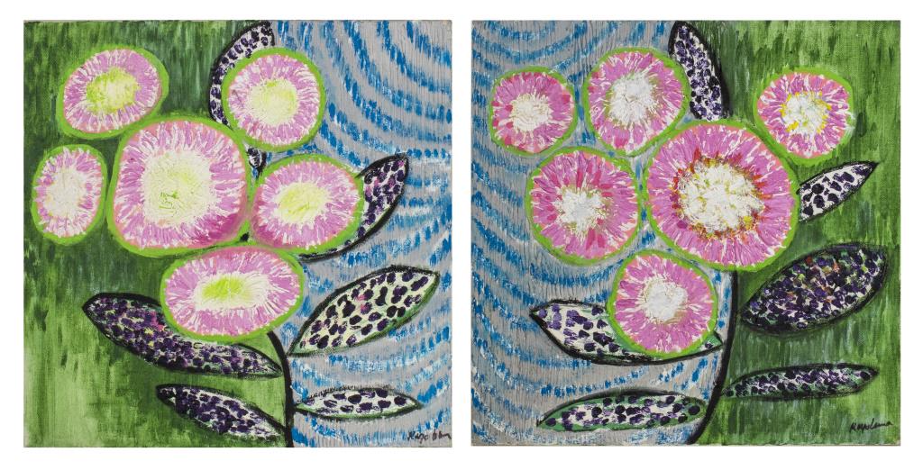 Kayo Lennar "Duo 1 or 2" Oil on Canvas, Pair, 1984 (1 of 12)