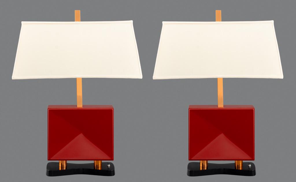Paul Frankl Modern Copper & Lacquer Table Lamps, 2 (1 of 7)