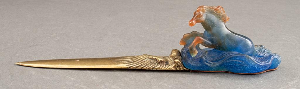 Daum Pate de Verre & Gilt Bronze Letter Opener (1 of 8)