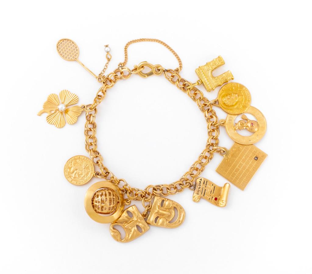 Vintage 14K Yellow Gold Charm Bracelet (1 of 5)