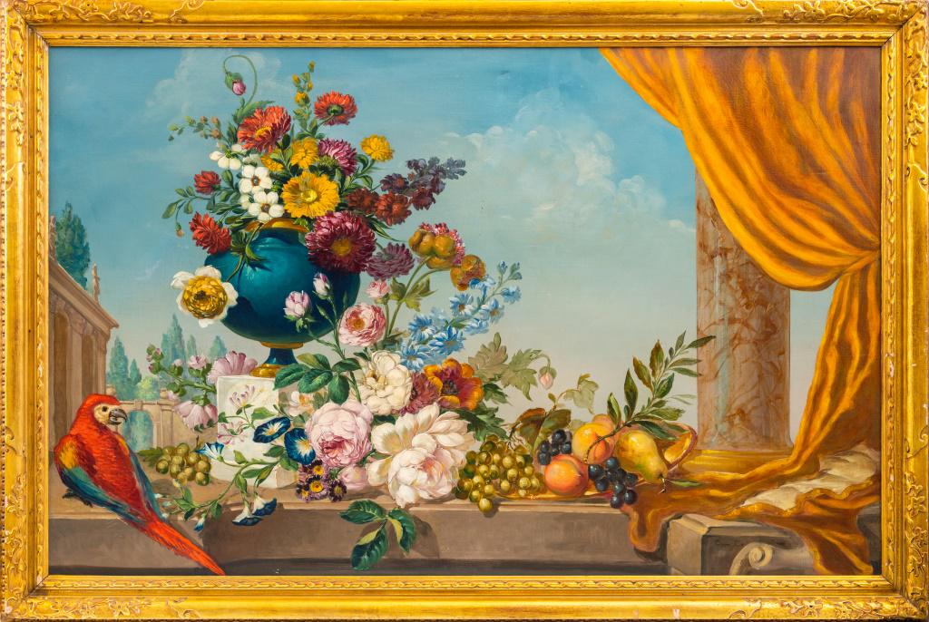 Carlo De Tommasi "Study with Flowers & Parrot" Oil (1 of 10)