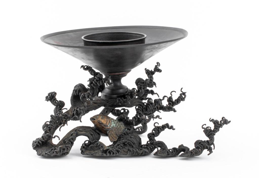 Japanese Bronze Ikebana Vase, ca. 1920s (1 of 12)