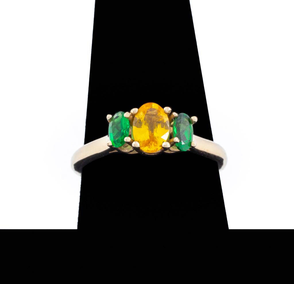 14K Gold Yellow Sapphire Emerald Ring (1 of 6)