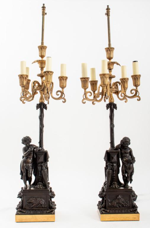 Napoleon III Patinated & Gilt Bronze Candelabra, 2 (1 of 16)