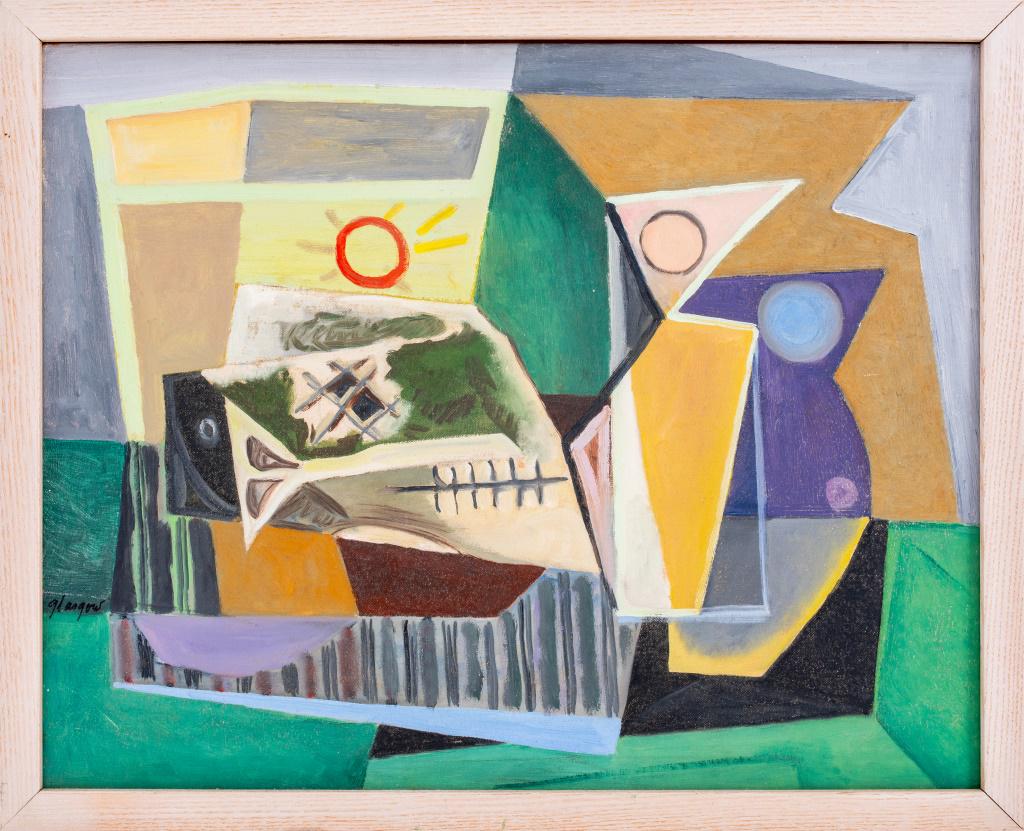 Bernard Glasgow Cubist Oil on Canvas (1 of 9)