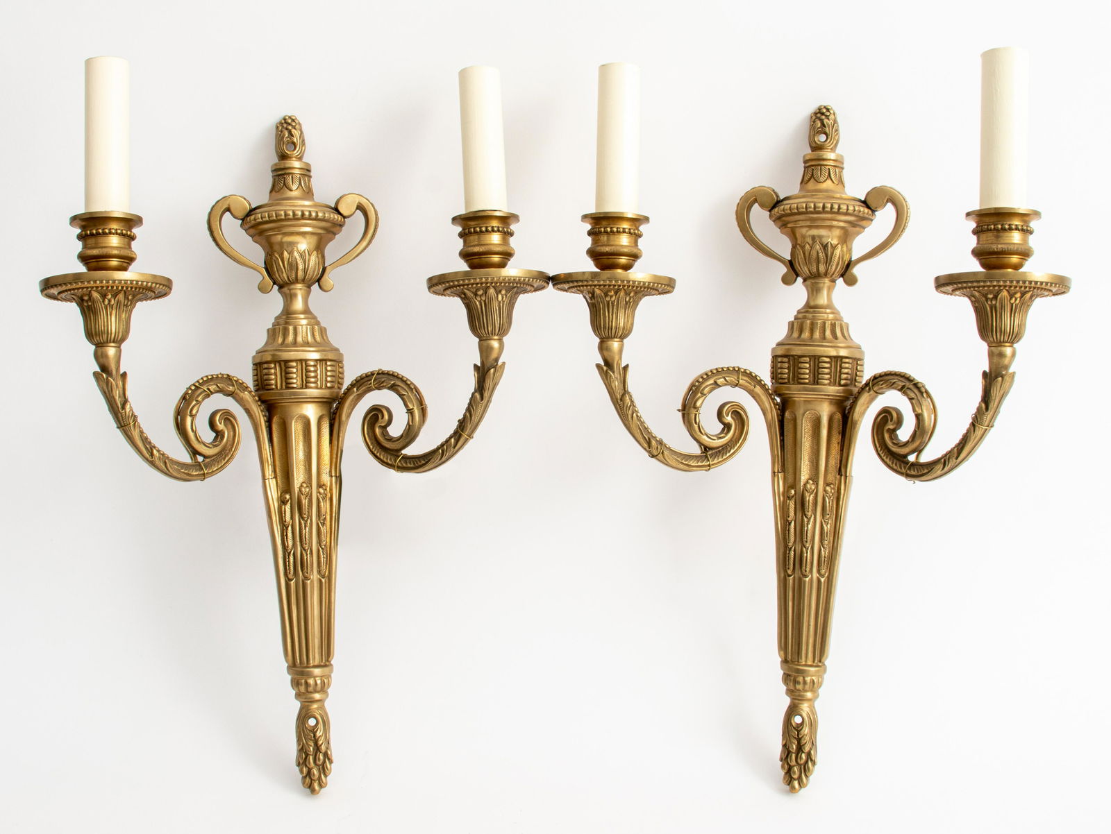 Neoclassical Style Gilt Bronze 2-Arm Sconces, Pair (1 of 11)