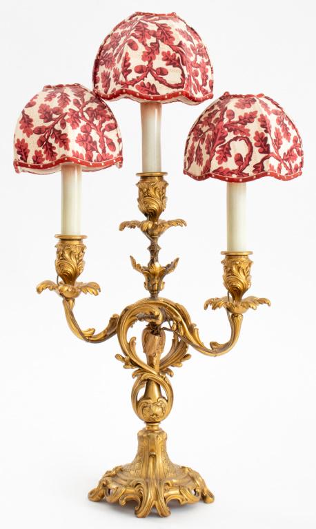 Barbedienne Louis XV Style Ormolu 3-Light Lamp (1 of 11)