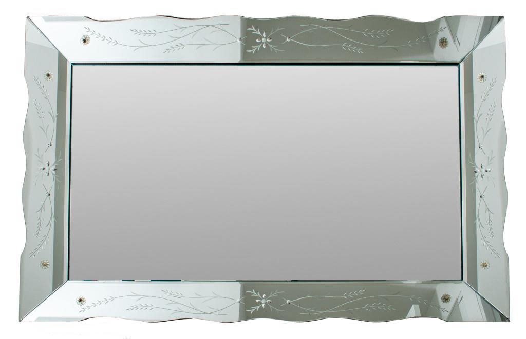 Venetian Manner Etched Overmantel Mirror (1 of 9)