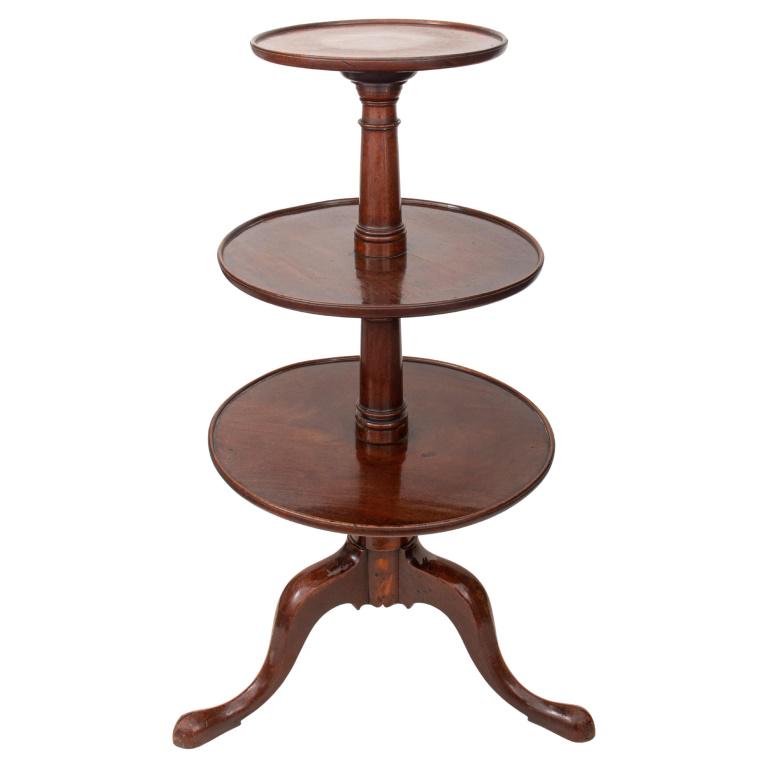 George III Mahogany 3 Tier Dumbwaiter Table (1 of 9)