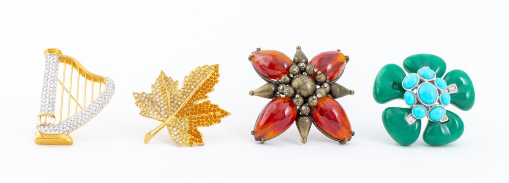 Vintage Designer Costume Jewelry Brooches, 4 (1 of 20)