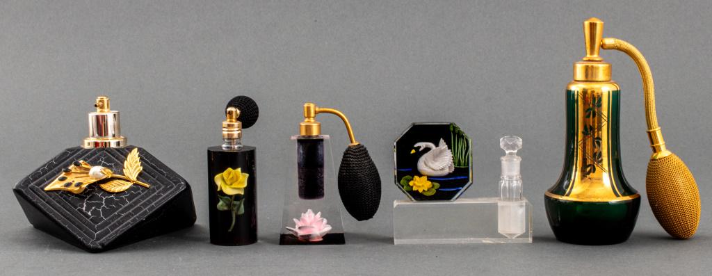 Vintage Floral Black Perfume Bottles, 5 (1 of 7)