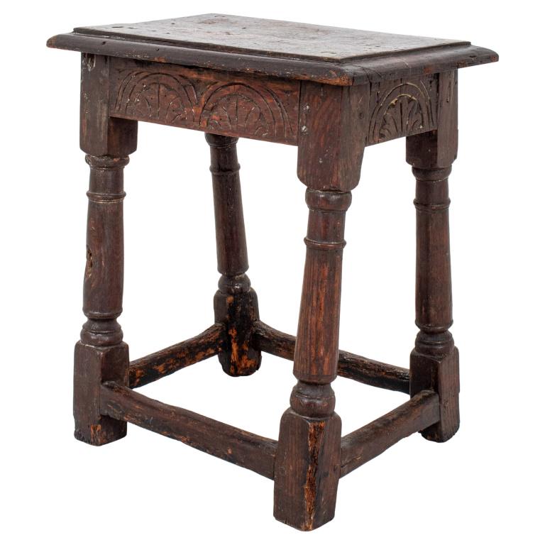 Spanish Gothic Revival Carved Wood End Table (1 of 9)
