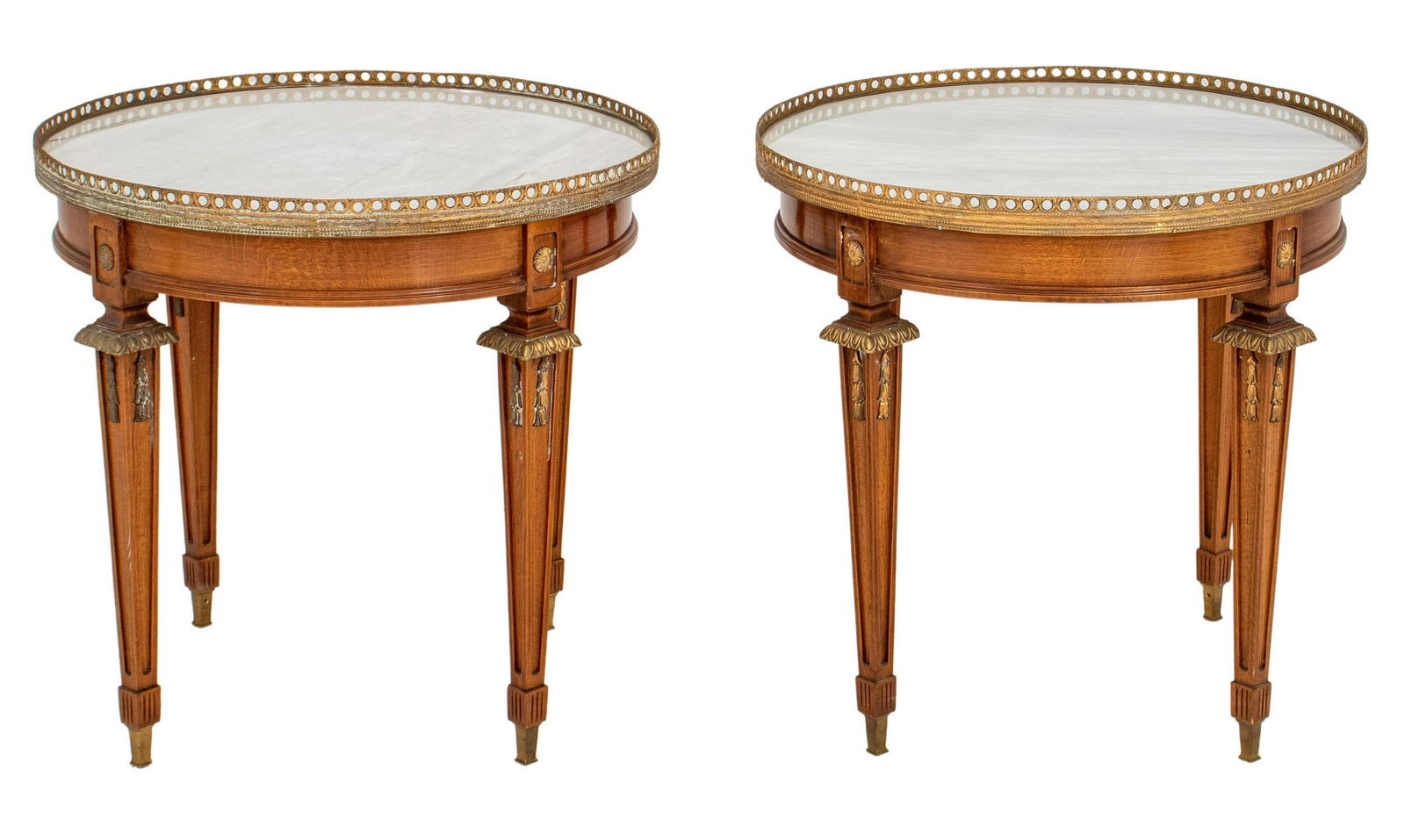 Louis XVI Style Round Bouillotte Side Tables, Pair (1 of 10)