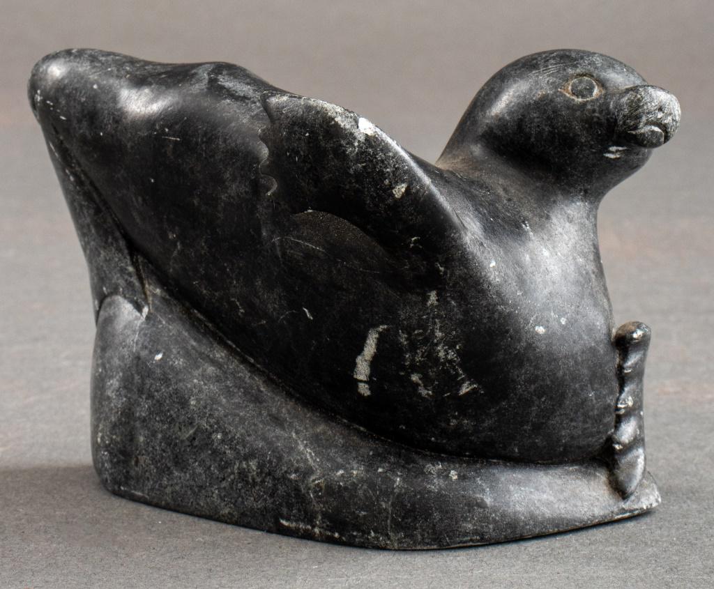 Inuit Stone Carving of a Seal, 1941-1972 (1 of 11)