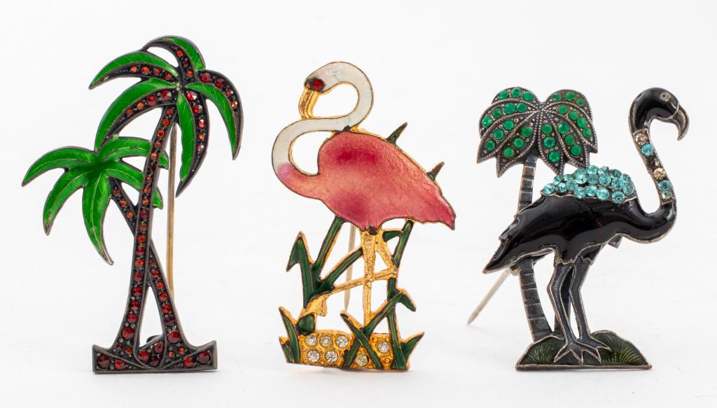 Vintage Enamel Silver, Etc. Tropical Motif Pins, 3 (1 of 4)