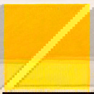 Domenick Capobianco Color Field Oil on Canvas: Domenick Capobianco (American, b. 1928) abstract color field in yellow tones oil painting on canvas in the manner of Mark Rothko (Latvian/American, 1903-1970), apparently unsigned, "Studio Domenick Ca