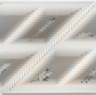 Margeaux Walter "Cubicles" Contemporary Photograph: Margeaux Walter (American, b. 1982) "Cubicles 1 D" 3D lenticular photograph with figures that appear to move, numbered edition 2/5 to verso, housed under glass in a white frame. Image: 30" H x 30" W;