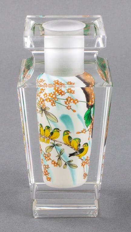 Jacarte "Robin Celebration" Painted Crystal Vase (1 of 14)