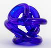 Modern Hand-Blown Blue Glass Knot Sculpture