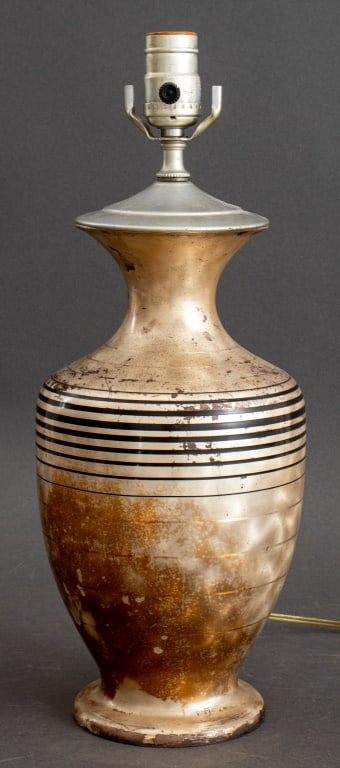 Art Deco Silvered Metal Table Lamp (1 of 6)