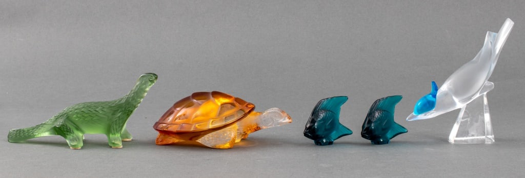 Lalique France Colored Crystal Glass Animals, 5 (1 of 10)