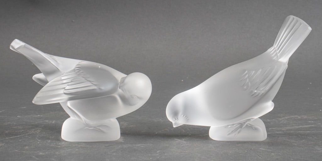 Lalique Frosted Crystal Dove Paperweights, 2 (1 of 9)