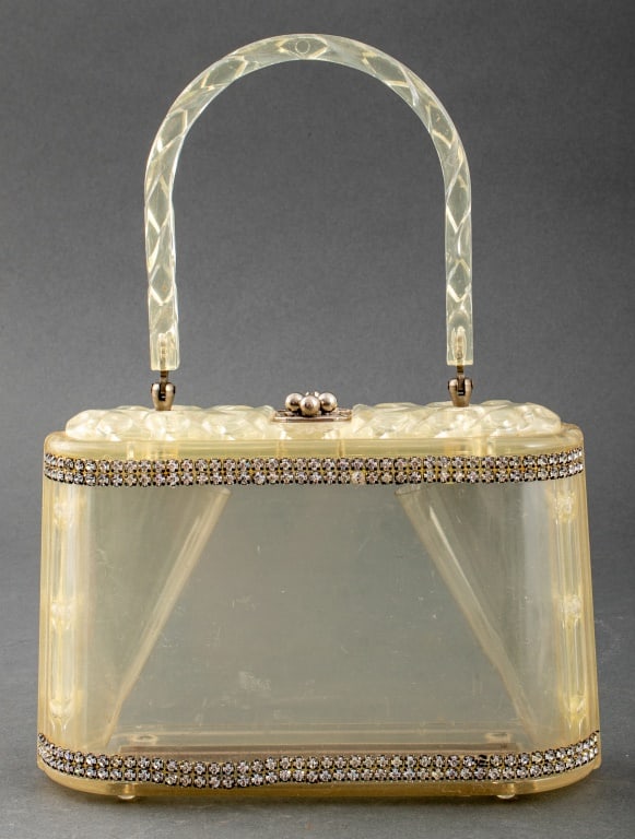 Vintage Rhinestone & Clear Plastic Handbag (1 of 8)