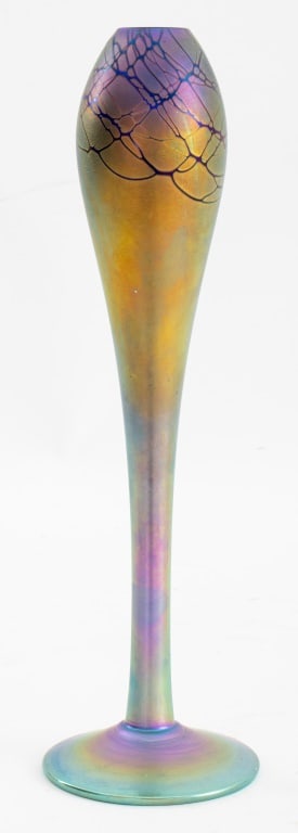 Steven Maslach Studio Art Glass Favrile Vase, 1988 (1 of 8)