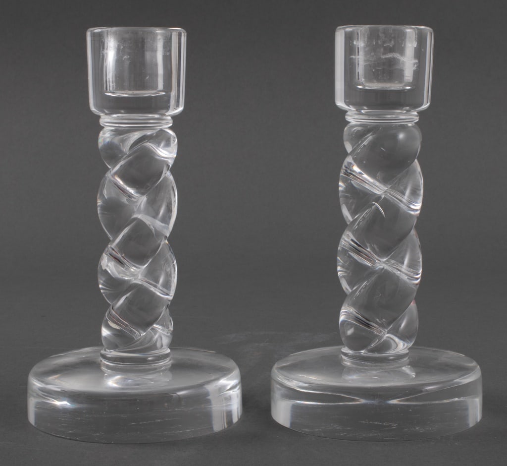 George Thompson Steuben "Rope Twist" Candlesticks (1 of 8)