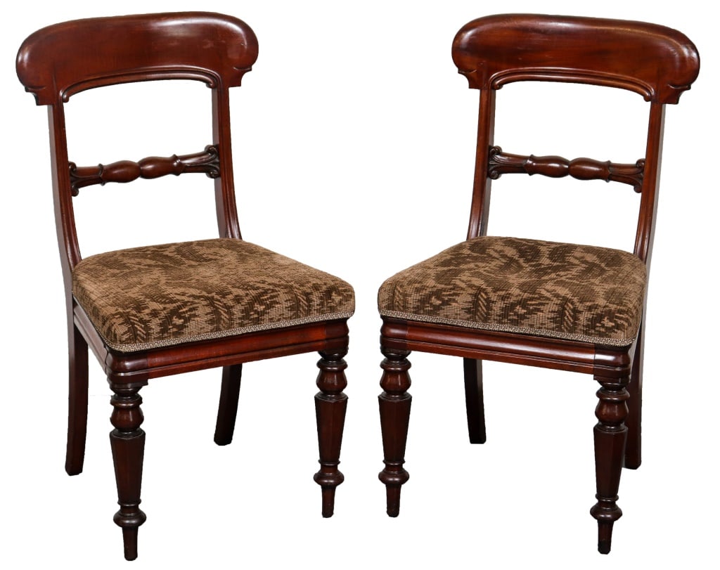Sheraton Style Upholstered Side Chairs, Pair (1 of 8)