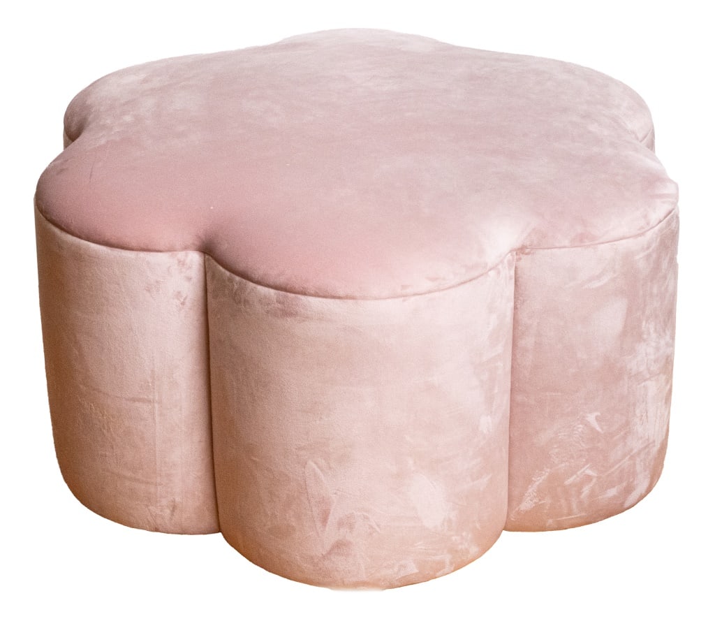 Modern Light Pink Flower-Shaped Pouf Ottoman (1 of 5)