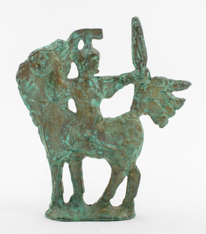 Italian Brutalist Achilles Verdigris Bronze Statue (1 of 6)
