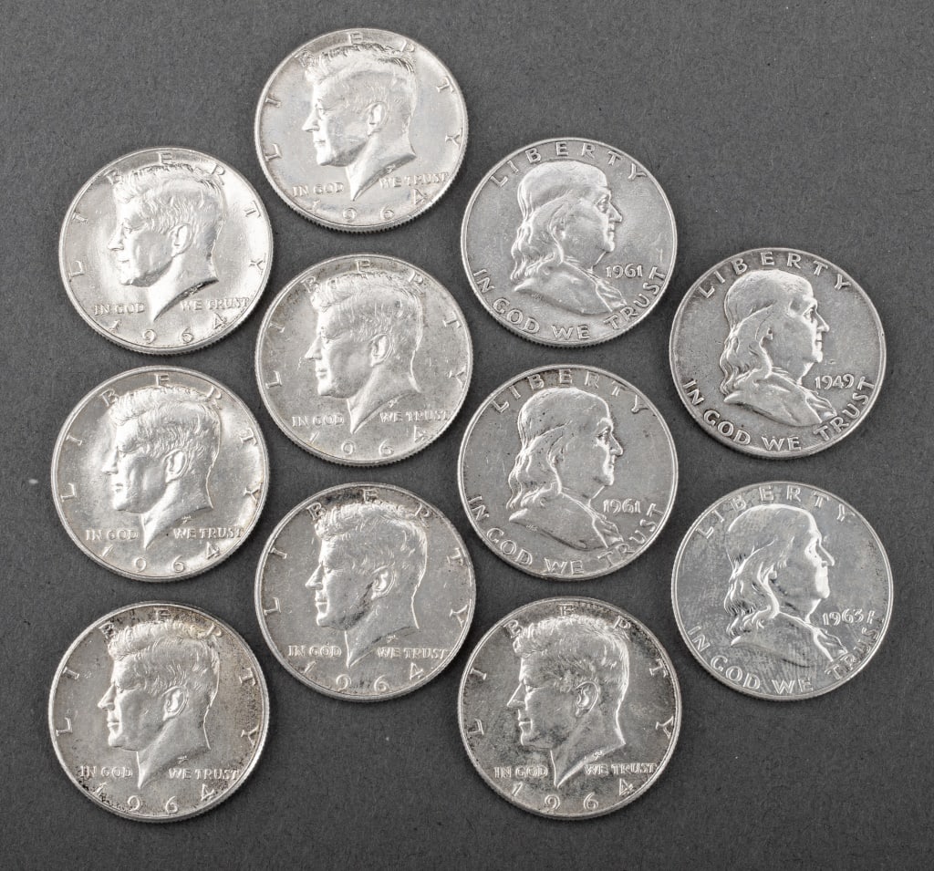 U.S. Half Dollar Silver Coins, 11 Pieces (1 of 5)